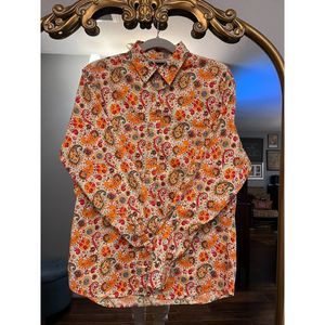 Vintage 90s Y2K Cremieux Premium Denim Paisley Button Down